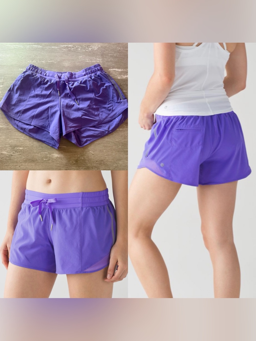 Lululemon Hotty Hot Short Long 4” LR in Power Purple Womens 8 running lined